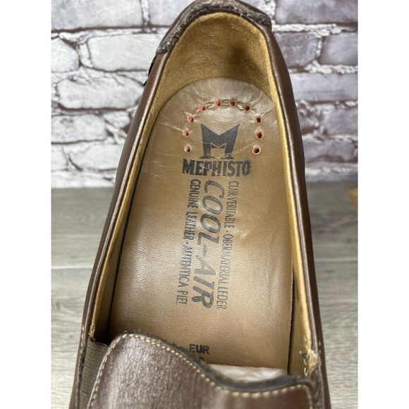 Mephisto Brown Leather Slip On Moc Cool Air Driving Loafers Men Sz 10.5M US/44EU - Picture 6 of 16